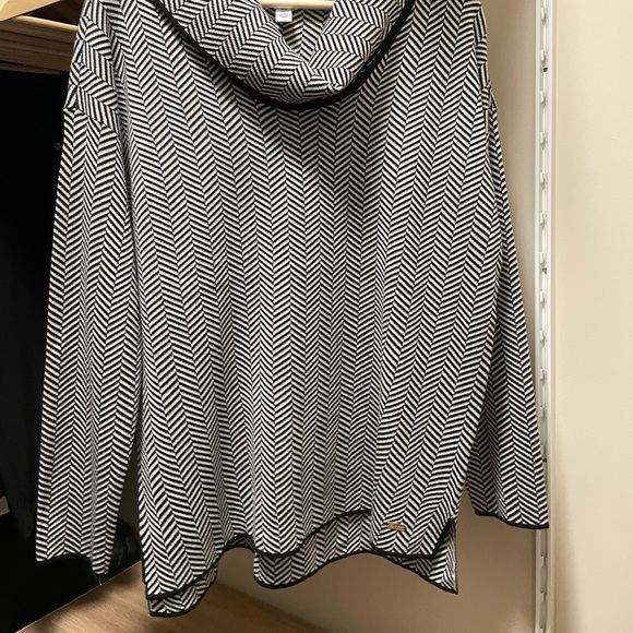 Calvin Klein Cowl Neck Long Sleeve Herringbone Pullover Sweater - Picture 4 of 9